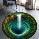 3D Kose Illusioon &Uuml;mmargune Vaip, Optilise S&uuml;gavusega Koobasvaip, Loodusest Inspireeritud P&otilde;randadekoratsioon Elutuppa, Magamistuppa, Meditatsioonimatti 80x80cm