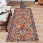 KristallSamet Pehme Ja Libisemisvastane Vintage Boho P&auml;rsia Vaip Pesuruum Koridor K&ouml;&ouml;k Elutuba Magamistuba Matt 40X120CM(1.3X3.9FT
