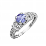 5MM &Uuml;mar Tansaniidi Kivi 925 Sterling H&otilde;be Solitaire &Otilde;ie Disain Naiste Pulmas&otilde;rmus 6.5 valge
