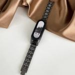 Metallrihm Xiaomi Mi Band 9 8 7 6 5 4 3 jaoks K&auml;ev&otilde;ru Luksuslik L&auml;ikiv T&auml;ielikult Teemantidega Roostevabast Terasest K&auml;ev&otilde;ru Kellarihmad Tarvikud For Mi Band 3 must