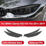 BMW 4. seeria F32 F33 F36 2014-2019 autole Esitulede suitsumust TPU kaitsekile Esitulede toonimise v&auml;rvimuutuse kleebis Smoked black