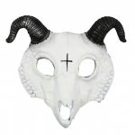 Deemoni Mask Halloweeni Maskeraad &Otilde;udus Lamba Kolju Sarvede Peamask J&auml;&auml;ra Sarved Kitse Kolju Mask Halloweeni Pidu Cosplay Kost&uuml;&uuml;mi Dekoratsioon valge