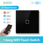 BSEED Wifi puutel&uuml;litid Must 1/2/3-suunaline seinel&uuml;liti FR pistikupesa Tuya Smart Life Alexa rakenduse juhtimine Valge taustvalgus Villa jaoks