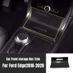 For Ford Edge 2018  ABS Carbon fiber Car Front storage Box panel decoration Cover Trim Styling Interior Accessories Carbon Type 10