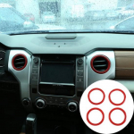 4PCS ABS Red Dashboard Air Outlet Ring Outlet trim For Toyota Tun-dra 2014-