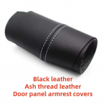 Black Leather Door panel armrest covers Black For Volkswagen Golf 5 and Jetta from models 2005 2006 2007 2008 2009 2010 Ash thread