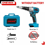 ONEVAN Harjadeta elektriline neetimisp&uuml;stol juhtmevaba LED-neetmutrip&uuml;stol puur sisestus automaatne neetimist&ouml;&ouml;riist Makita 18V akule pin Without Battery