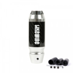 LIKEWISE Carbon Fiber Gear Shift knob Universal Automatic Transmission Shifter Lever Knob With three adapters silver 10cm