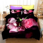 3D Roosidega Voodipesukomplektid Tekikott Padjap&uuml;&uuml;riga Twin Full Queen King Voodiriided Voodipesu 155x215cm 3pcs