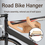 Seinale paigaldatav jalgrattahoidja siseruumides puidust jalgratta hoiukonks eemaldatava riiuliga, jalgrattahoidja, v&auml;ljapanekustend, organiseerija, ruumis&auml;&auml;stja one size