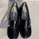 Armsad Jaapani stiilis naiste Lolita JK &otilde;mbluskingad, t&uuml;drukutele, tikitud kirsipuudega, plokk-kannaga, kooli mokassiinid 40 must