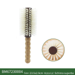 Personalized Boar Bristles Hair Brush Cork handle Round Barrel Hair Comb For Curling Anti Static Roller HairBrush Wood Combs small white