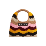 Marni Market T&auml;hekiri Laine Disain Kudumistehnika Akr&uuml;&uuml;lkootud Mini K&auml;ekott Naiste k&auml;ekott Pruun Mitmev&auml;rviline SHMH0050A2FW305STW54 Basic Set (Bag+Dust Bag)