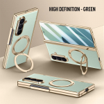 Samsung Galaxy Z Fold 7 jaoks Nahast 360&deg; P&ouml;&ouml;rleva Hoidikuga Magnetiline Karastatud Klaasist Esimene Membraan Kukkumisvastane S&otilde;rmej&auml;lje-S&otilde;bralik Telefoni&uuml;mbris Galaxy Z Fold7