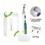 16:1 LED Hamba Endo Mootor 9 Programmi Laetav Juurekanalite Instrument Automaatse P&ouml;&ouml;rdemomendi Tagasiv&otilde;tmise ja Autoklaavitava Contra-nurgaga EU Plug valge