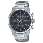 CASIO STANDARD Kvartsmehhanismiga Roostevabast terasest rihmaga K&auml;ekell Unisex Must sihverplaat MTP-E510D-1A1V Black Dial