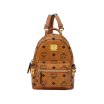 MCM Monogrammi Prindiga Naelutatud Kaetud L&otilde;uendist Ja Nahast Mini Seljakott Unisex seljakott Pruun Konjak MMKDSVE11CO001 Brown,Basic Set (Bag+Dust Bag)