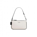 Coach Nolita 19 &Uuml;hev&auml;rviline Br&auml;ndilogo Metallpandla Kaardipesa Nahast K&auml;e-&otilde;lakott V&auml;ike Naiste k&auml;ekott Valge CP490-SVDMH Basic Set (Bag+Dust Bag)