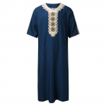 Abaya Lahtine V-kaelusega L&uuml;hikeste Varrukatega Tr&uuml;kitud Muslimi Riided Meestele XXXXL
