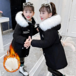 T&uuml;drukute Parker puuvillase polsterdatud jope Korea stiilis talvejope, t&uuml;drukute paks puuvillase polsterdatud jope 120cm must