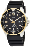 Casio Roostevabast terasest kvartsikell vaigust meeste sukelduja stiilis rihmaga, must, 25,6 cm (Mudel MDV-106G-1AVCF) kuld
