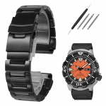 20MM t&auml;is roostevabast terasest k&auml;ev&otilde;ru Seiko jaoks Nr. 5 punast sakilise veekoletise SRP307 313 SKX779 SKX781 kellarihma 20mm must