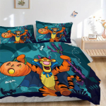 3 tk Halloween Tigger Voodipesukomplekt Sisaldab Tekikotti ja Padjap&uuml;&uuml;re, Sobib K&otilde;ikideks Hooaegadeks B039 135x200cm blue