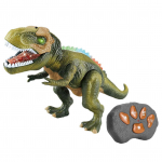 Kaugjuhtimispuldiga T-Rex Dinosaurus Robotm&auml;nguasi, Elektrooniline k&otilde;ndiv T-Rex Dinosaurus m&ouml;irgavate helide, tulede ja pihustiga, Realistlik Jurassic Rex m&auml;nguasi lastele oliiv