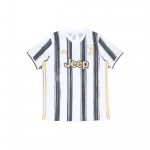 Adidas Juventus 20-21 Kodum&auml;ngus&auml;rk, Meeste Valge Must Triibuline V-kaelusega L&uuml;hikeste Varrukatega Jalgpallitopp EI9894 XS