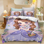 Sofia Esimene Tekikott Komplekt Voodipesu Tekikoti Komplektid Kuninglik Suurus 3D Laste Voodipesu Komplekt 135x200cm