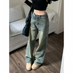Deeptown Y2k Baggy laia s&auml;&auml;rega teksad Naiste vintage t&auml;navar&otilde;ivad Pestud teksap&uuml;ksid Grunge Basic Slouchy sinised p&uuml;ksid Femme Spring S sinine