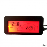 12 V mini temperatuuriandur LCD auto digitaalne termomeeter automaatne sisetemperatuuri m&otilde;&otilde;teriistad v&auml;litingimustes 1,5 m kaabliga punane