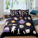 Multikas voodipesukomplekt Lennundus Astronaut Tekikate Poistele Sinine Taev Unistus Tekikate &Uuml;heinimese Kaheinimese Suurused Padjap&uuml;&uuml;r 135x200cm