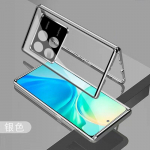 360 t&auml;iskaitse&uuml;mbris Xiaomi POCO X6 Pro 5G jaoks, kahepoolne magnetiline adsorptsioon, metallist karastatud klaasist kaitsekatte kaitseraam For POCO X6 Pro h&otilde;be