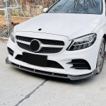 W205 C205 S205 C43 Auto Esispoileri Bumperi Huule Spoileri Splitter Mercedes Benz C180 C200 C300 2019 2020 2021 AMG LCI Tuninguks Carbon Look black