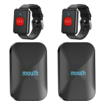 Eakate h&auml;daolukorra juhtmevaba alarmi k&auml;epael: Kaasaskantav &uuml;henupuline k&otilde;ne-kell 2 Wristband Buttons + 2 Receivers (Black) black