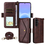 Galaxy A57 5G jaoks Ristkorpusega Lehmannahast Mobiiltelefoni&uuml;mbris For Galaxy A57 5G pruun
