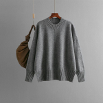 Naiste &Uuml;legabariidilised Pikak&auml;elised Kampsunid S&uuml;gis &Uuml;mmarguse Kaelusega Soonikuga Kootud Vabaaja Pehme Pullover Kampsun Topid Naistele L&otilde;tv L&otilde;ige &Uuml;hev&auml;rviline Kootud Jumper Komplekt one size hall v&auml;rv