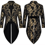 Devil Fashion meeste gooti steampunk frakktjakk must pulma-Halloweeni jakk L