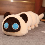 130cm hiiglaslik pl&uuml;&uuml;sist r&ouml;&ouml;vikk-kassikujuline nukk Kawaii suured silmadega kassid pl&uuml;&uuml;sist m&auml;nguasi t&auml;idisega armas ussikujuline m&auml;nguasi armas looma-padi naljakas laste kingitus 50cm