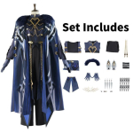 Stiilne Genshin Impact Capitanos Cosplay Kost&uuml;&uuml;m T&auml;ielik Komplekt T&auml;iuslik Anime Armastajatele L black