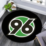 Hannover 96 FC Tr&uuml;kitud &Uuml;mmargune Vaip, Libisemiskindel Pestav Ringikujuline Vaip Elutuppa Magamistuppa M&auml;ngutuppa, Spordif&auml;nni Dekoor, P&uuml;hade S&uuml;nnip&auml;evakingitus 100cmx100cm white