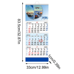 Uusaasta 4-volditav kalender, 2026 seinakalender, Lennunduse teemaline kontori igakuine planeerija seinakalender, Uusaasta kingitused