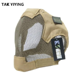 TAK YIYING Airsofti mask T&auml;isn&auml;omask S&otilde;jam&auml;ngu terasv&otilde;rguga Paintballi peakaitsemask jahipidamiseks T&auml;iskattega V6 mask must