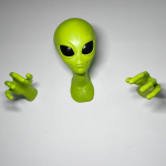Roheline tulnukas seinakaunistus Kunst UFO k&uuml;lastaja Piirkond 51 Maav&auml;line organism Koletis Uuring Elutoa kaunistus Armastaja kingitus