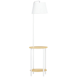 P&otilde;randalamp 2 riiuliga, Seisulamp, Jalgpedaaliga l&uuml;liti, 40 W, E27, Naturaalne + Valge 43 x 39.5 x 162 cm valge