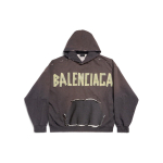 Balenciaga SS24 Teibiga Ripped Pocket Huppar Suure l&otilde;ikega dressipluus, L&otilde;tv l&otilde;ige Meeste Tume roheline 744441TQVA98519 S tumeroheline v&auml;rv