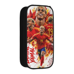Jalgpall L-Lamine Yamal Hispaania Pliiatsitopsid Armsad Penikarpkotid &Otilde;pilasele Suure Mahutavusega &Otilde;pilased Kooli Kosmeetika Pliiatsikott 21x10.5x5cm red