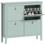Moodne nelja sahtliga kingakapp - Roheline 105 x 24 x 95.5 cm