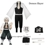 Demon Slayer Shinazugawa Sanemi Cosplay Kost&uuml;&uuml;m Meestele M black
